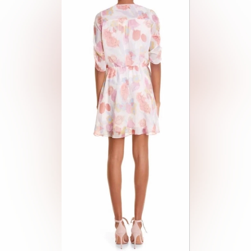 New Ted Baker Juleah Ruched Sleeve Detail Floral Print Mini Dress NWT - Picture 3 of 12